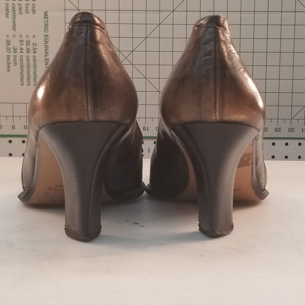 Ferri Vero Cuoio Brown Leather High Heels 6.5 - Picture 7 of 10